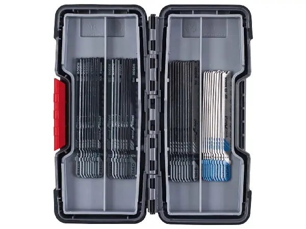 Juego hojas de sierra de calar 40 pzas. Madera/Met alica Tough Box 