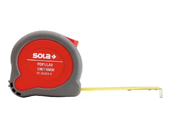Cinta métrica enrollable Popular 5 mx19mm sola  