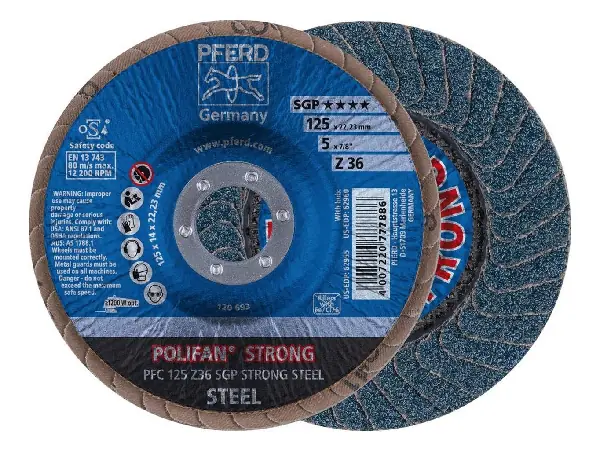 Muela abrasiva tipo abanico STRONG 125mm K 36 convexa Pferd 