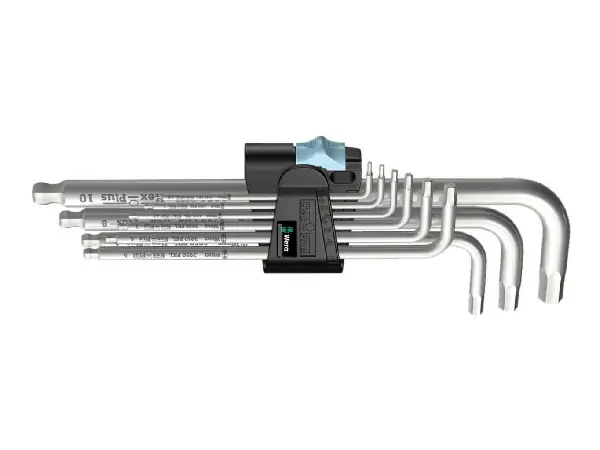 Jgo.Dest.es acodados hex. 9uds. inoxidable Wera  