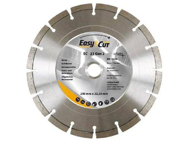 Disco de corte diagonal EC-21 125x2,1x12x22,23mm Cedima 