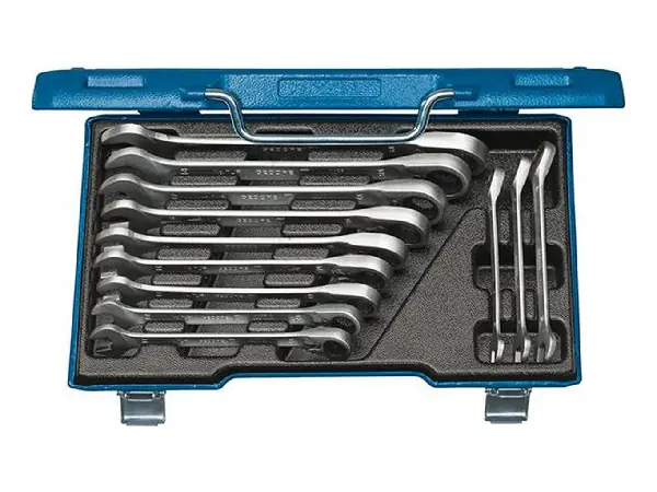 Jgo llaves fijas con llave estrella de carraca reversible 8-19mm de 12 pzas GEDORE