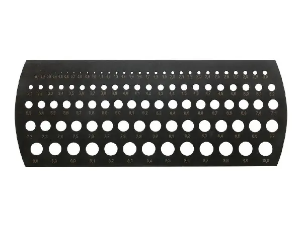 Calibre milimetrico de agujeros 0,1-10mm/ 0,1mm FORMAT 