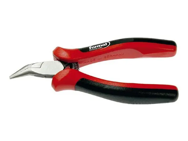 Alicate electrónica 130mm acodado FORMAT  