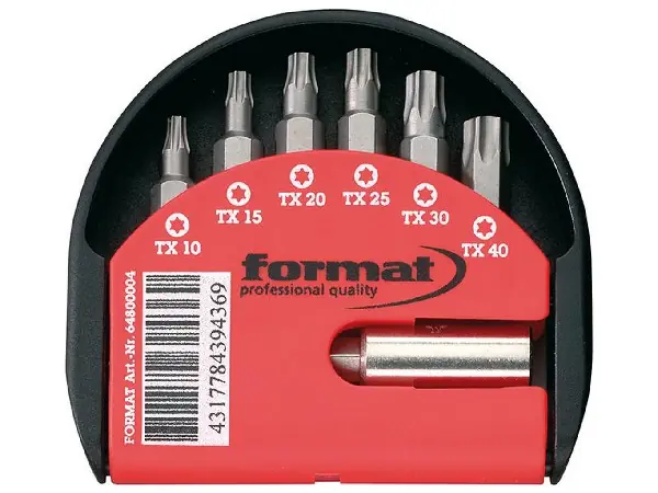 Set puntas caja c. sop. 7 pzas T10 a T40 FORMAT  