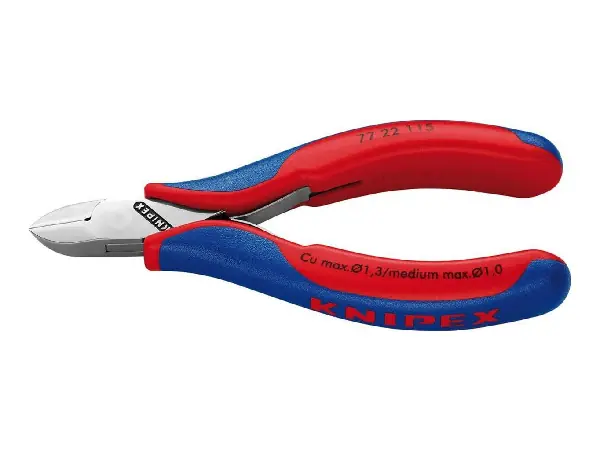 Cortaalambres electronica punta redonda sin bisel 115mm KNIPEX