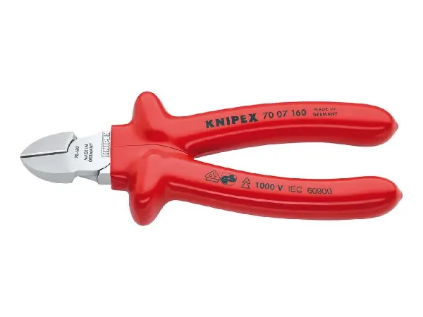 Alicates d corte diagonal cromados 180mm aislados por inmersión Knipex