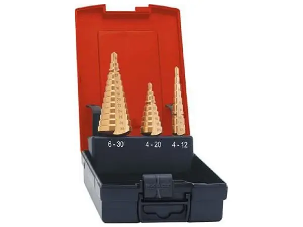 Jgo brocas escalonadas HSS TiN 4-12/12-20/20-30 mm FORMAT 