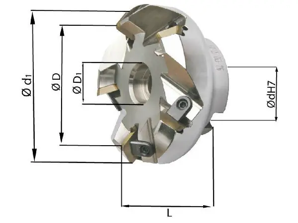 Fresa para planear 45 Z5 refrigeracion int. c/ sujecion D63mm