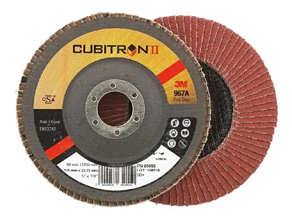 Muela abrasiva tipo abanico 967A 125 mm cónico P 40+ 3M 