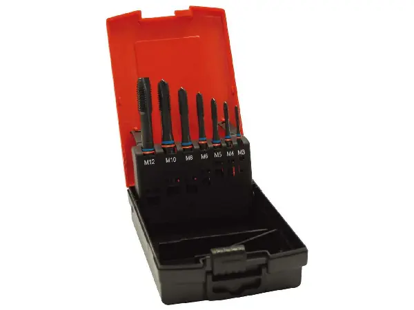 Machos roscar a maquina, juego TANDEM DIN376 HSSE vaporizada tipo N 6H forma B M3- M12 FORMAT