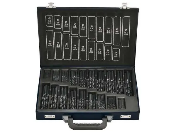 Jgo broca espiral DIN338 HSS laminado c/ rodillos Tipo RN 170 pzas, 1-10,5mm FORTIS