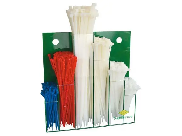 Juego de abrazaderas nilón p.cables 600pza. pantalla mural Sapi 