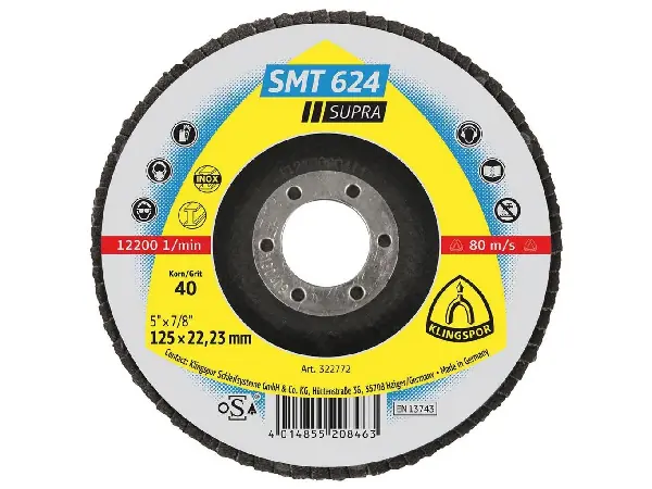 Platos de mopa abrasiva SMT 624 125mm K 80 acodado Klingspor 