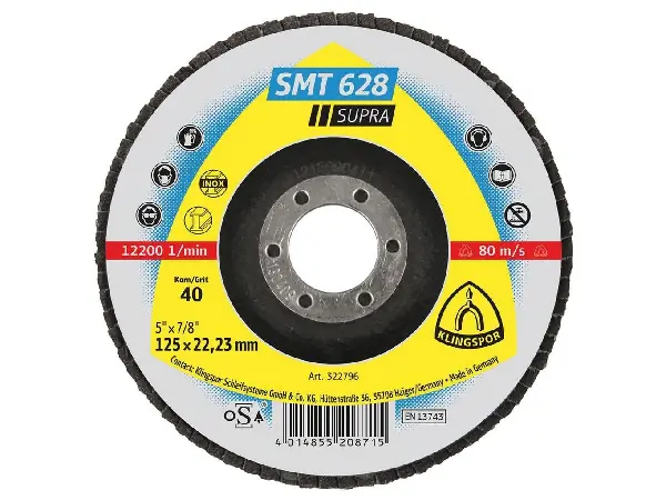 Platos de mopa abrasiva SMT 628 125mm K 40 recto Klingspor 