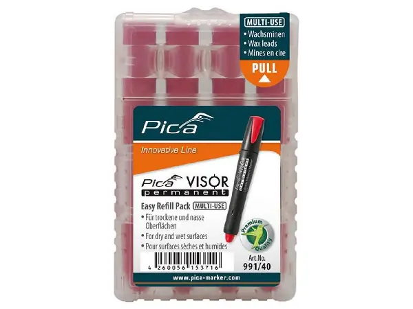 Juego de minas para Rotulador permanente VISOR industrial rojo Pica