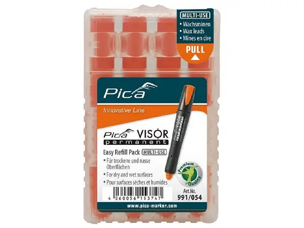 Juego de minas para Rotulador permanente VISOR industrial naranja Pica