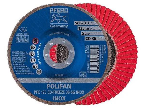 Disco abrasivo de laminas COFREEZE convexo 125mm K36 Pferd