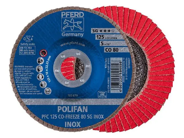 Disco abrasivo de laminas COFREEZE convexo 125mm K80 Pferd