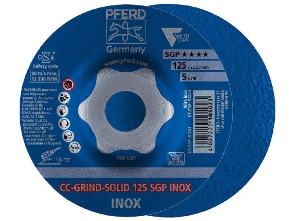 muela abrasiva CC-Grind Solid SGP INOX 125mm PFERD 