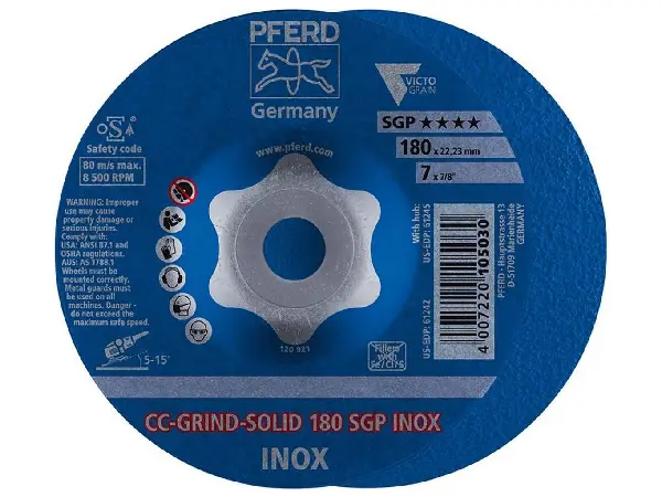 muela abrasiva CC-Grind Solid SGP INOX 180mm PFERD