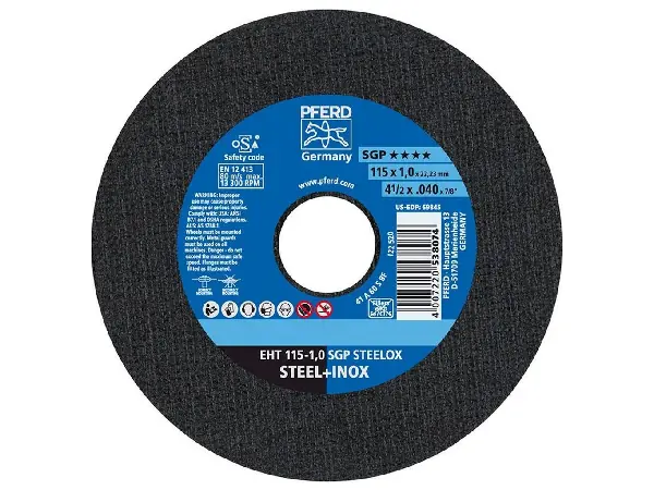 Disco de corte recto A60SSG-INOX 115x1mm PFERD 