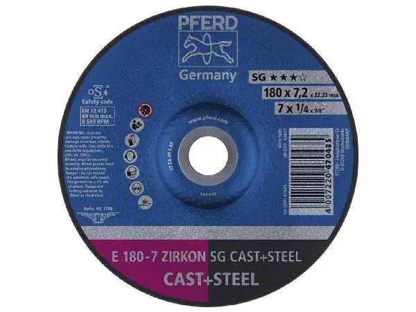 Disco desbastador ZA30S SG acodado 178 x 7,2 mm PFERD 