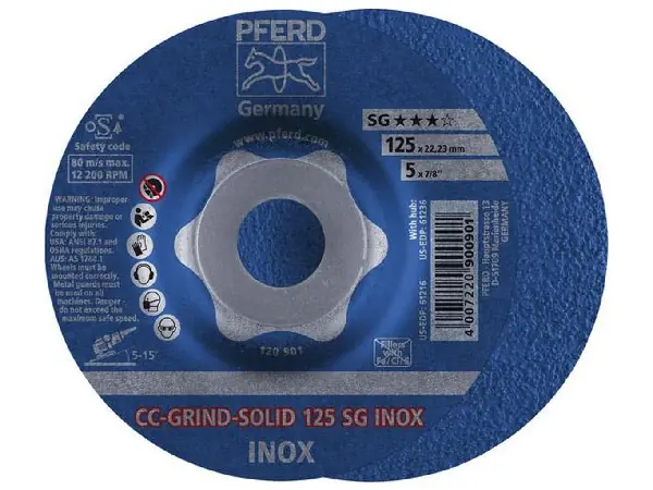 Muela abras. CC-Grind-Solid 125mm INOX Pferd 