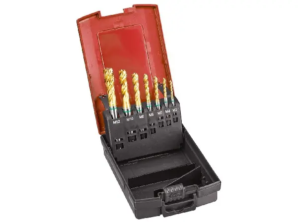 Machos roscar a maquina, juego HSSE TiN tipo UNI 6H agjo ciego M3-M12 FORMAT GT