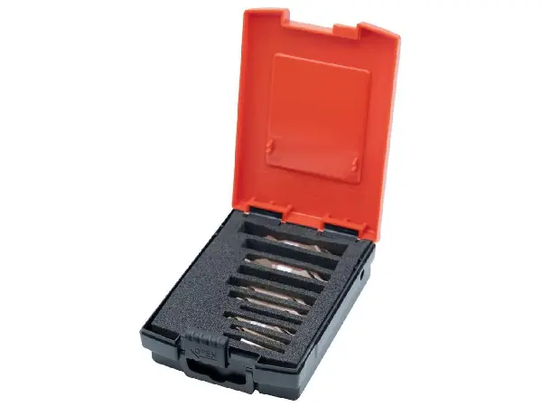 Jgo. broca centrar DIN333 HSSCo5 forma A 1,0-4,0mm 6 piezas TiAlN FORMAT 