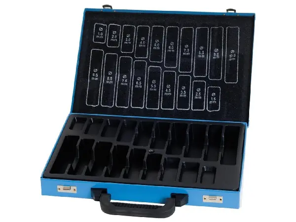 Maletin metal vacio azul 170 piezas DIN 338 FORMAT  