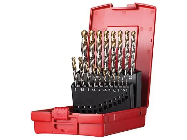 Jgo broca espir. 1-10mm x0,5 in A002 en caja 118G tipo N 4xD 19 pzas Punta TiN A095201 Dormer