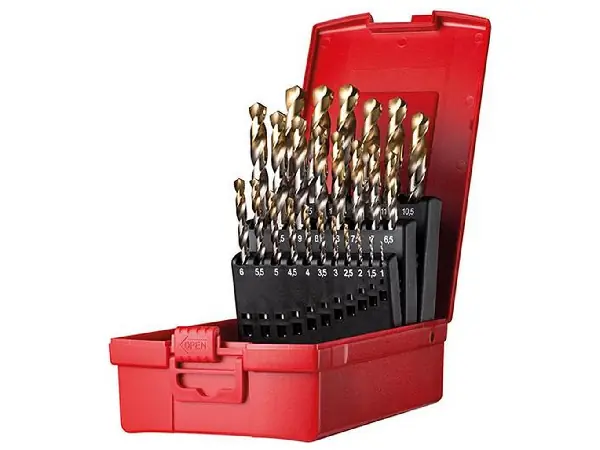 Jgo broca espir. 1-13mm x0,5 in A002 en caja 118G tipo N 4xD 25 pzas Punta TiN A095204 Dormer