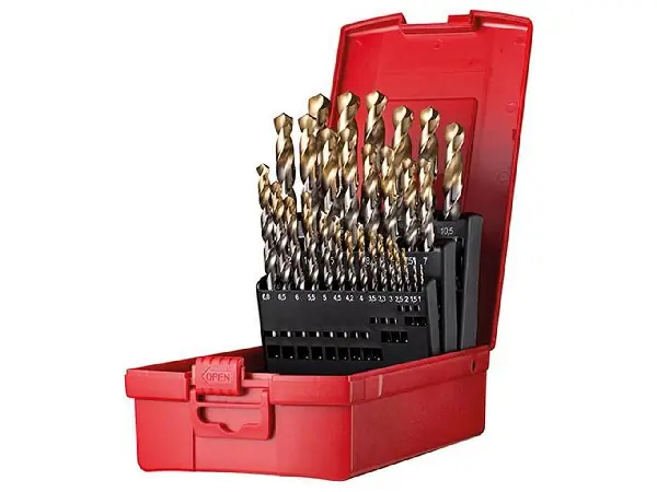 Jgo broca espir. 1-13mm x0,5+KL A002 en caja 118G tipo N 4xD 29 pzas Punta TiN A095206 Dormer