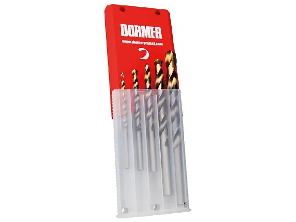 Jgo broca espir. 4-10mm x1,0 A002 en caja 118G tipo N 4xD 5 pzas. Punta TiN A08910 Dormer