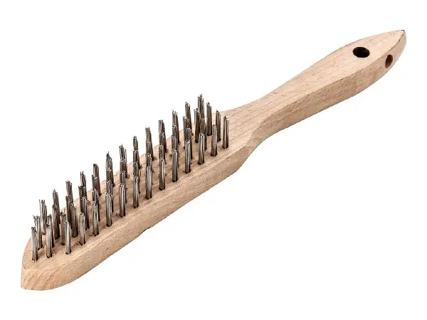 Cepillo mano alambre V4A liso 4 filas 0,3mm Lessmann 