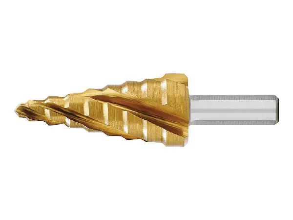 Broca escalonada HSS TiN Ranura espiral cuádruple 4-20mm EXACT 