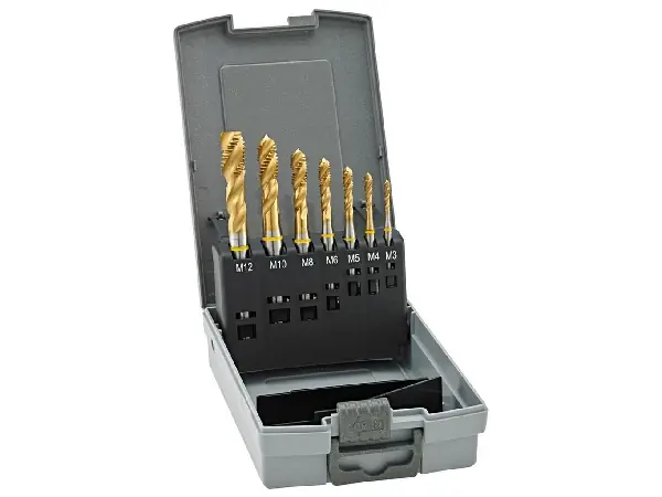 Machos roscar a maquina, juego DIN371/376 HSSE forma C M3-M12 + broca agjo rosca GÜHRING