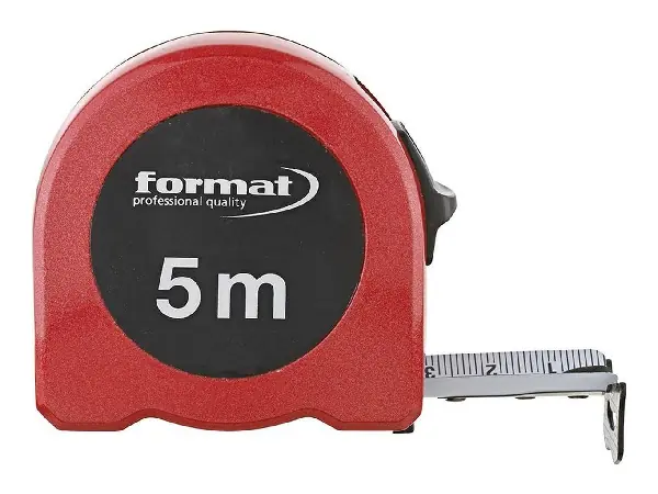 Cinta métr. bolsillo, alu 5mx25mm blanca FORMAT  