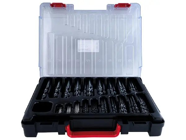 Jgo brocas espir. DIN338 HSS rectificada tipo N 170 piezas, 1-10,0mm Caja de plástico FORMAT