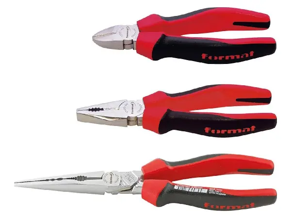 Juego de alicates mango de 2 componentes 3 piezas cartón FORMAT