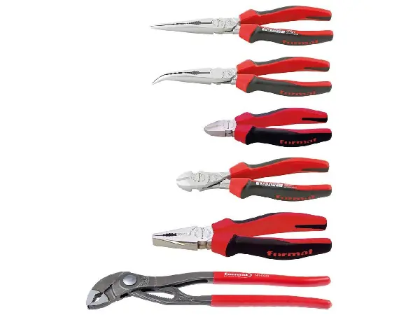 Jgo.alicates cromados con mango de 2 componentes 6 piezas cartón FORMAT