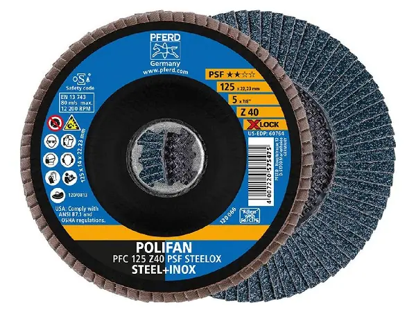 Disco abrasivo de laminas X-LOCK STEELOX K80PSF 115mm Pferd