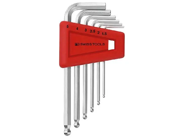 Juego llaves Allen en soporte plástico 6 piezas, 1,5-5mm Pta esfér PB Swiss Tools