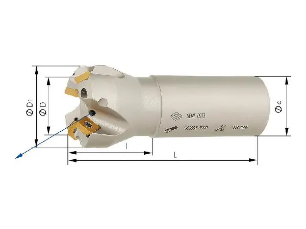 Fresa frontal 45 grados Z3 refrig. int. D25,0mm  