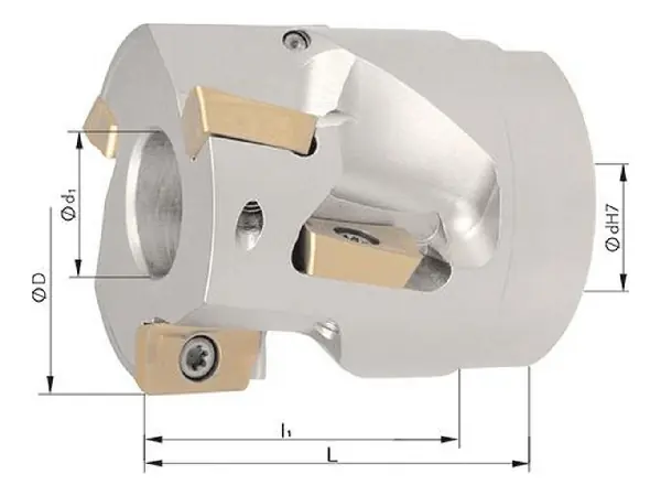 Fresa cil. frontal 90 Z3 refrigeracion interior D50mm para APKT16 