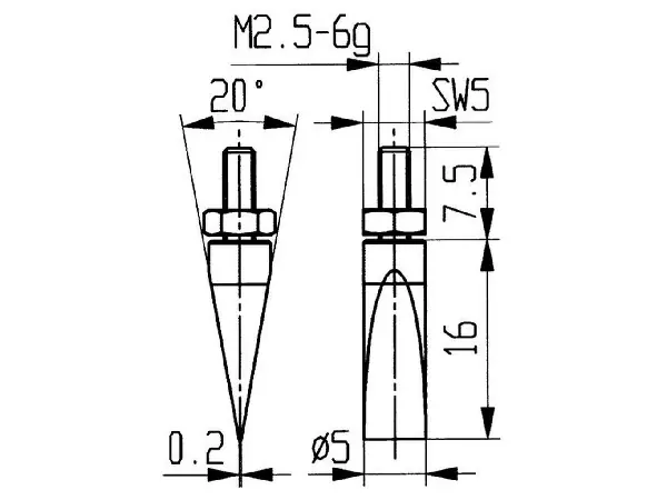 Calibre de medicion MD tipo 20/ 5.0mm KÄFER