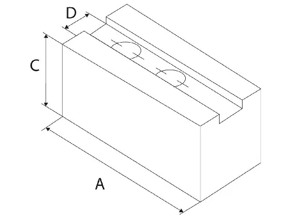 Garra superior 1,5x60 dentado 130x50x50mm N21 Kitagawa