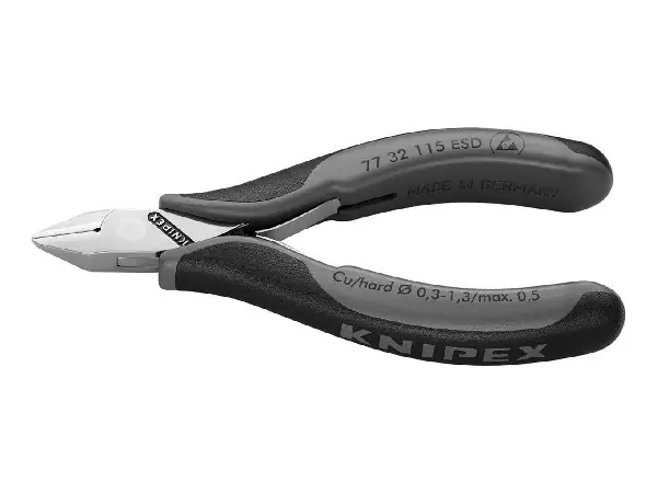 Cortaalambres electronica ESDpuntiagudo biselado ligeramente 115mm KNIPEX