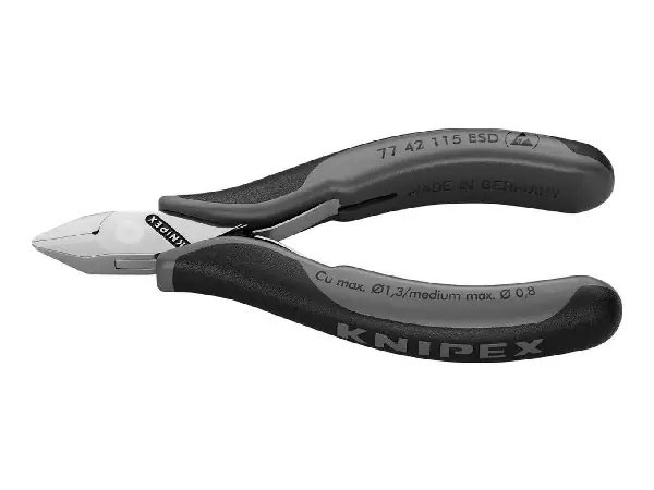 Cortaalambres electronica ESDpuntiagudo sin bisel 115mm KNIPEX